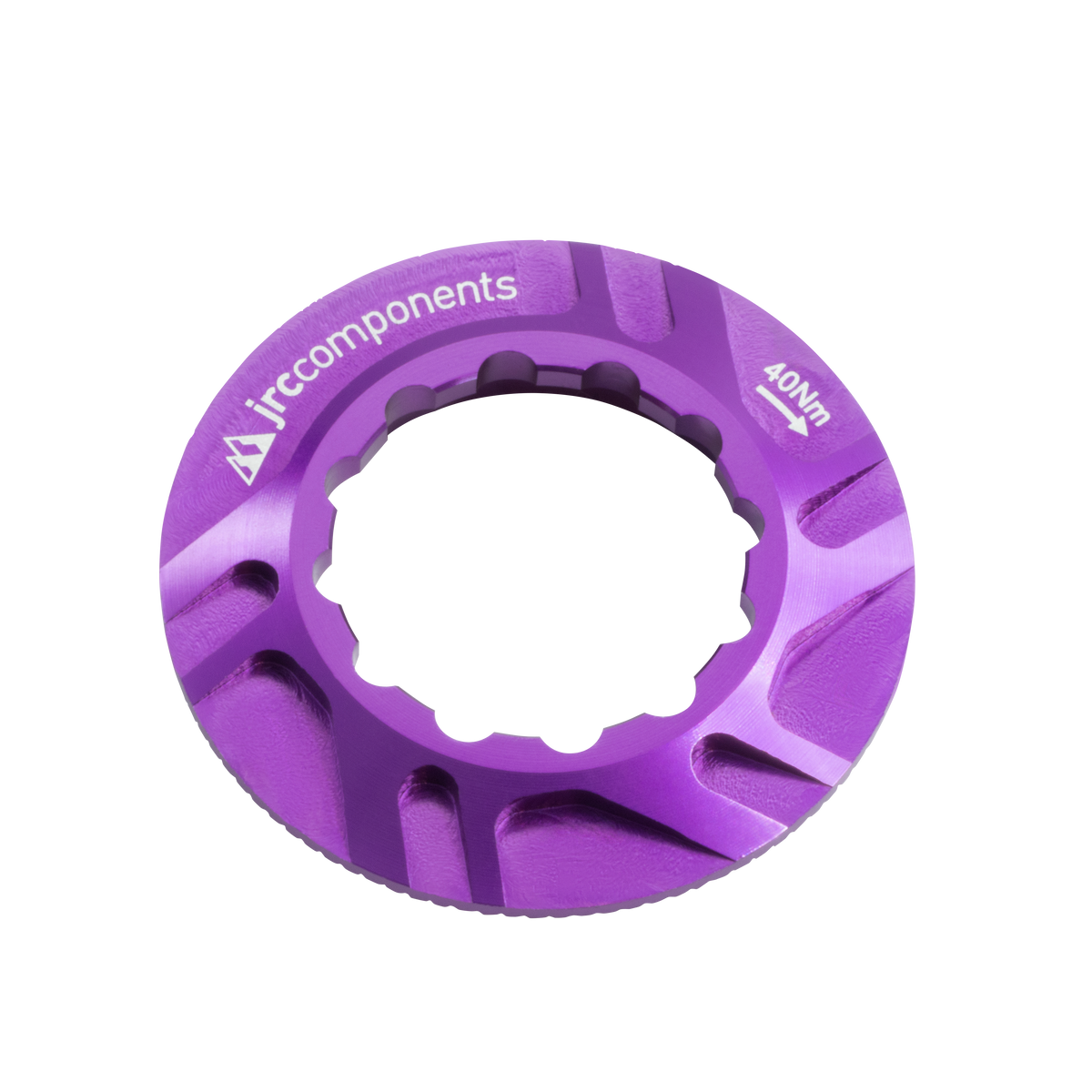 Purple, Kizuna aluminium centrelock disc rotor lockring, internal spline