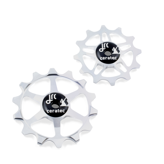 Silver, lightweight aluminium 12/14 tooth ceramic pulley wheel set for SRAM Eagle MTB