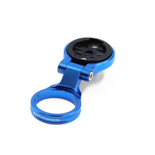 Blue, lightweight aluminium Ridge headset mount for Garmin