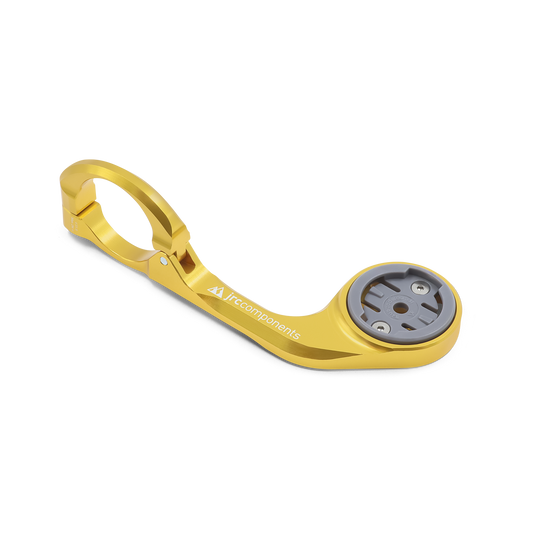 Gold, lightweight aluminium Low Profile Out Front computer mount for Wahoo