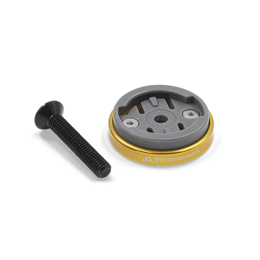 Gold, lightweight aluminium Enkei headset top cap computer mount for Wahoo