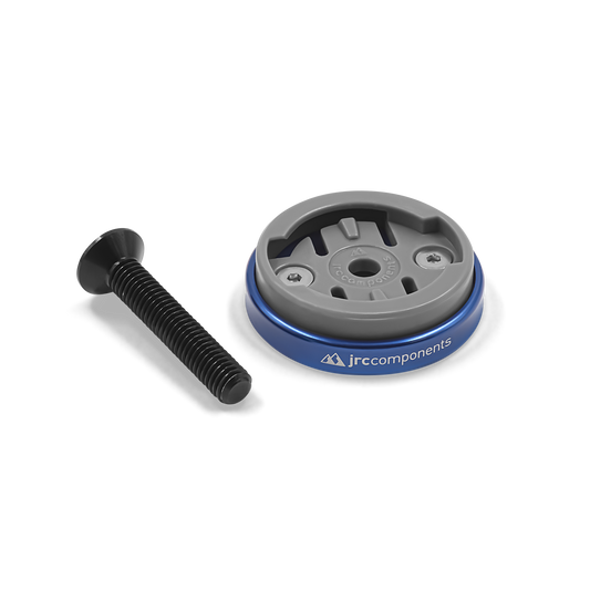 Blue, lightweight aluminium Enkei headset top cap computer mount for Wahoo