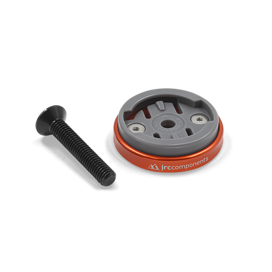 Orange, lightweight aluminium Enkei headset top cap computer mount for Wahoo