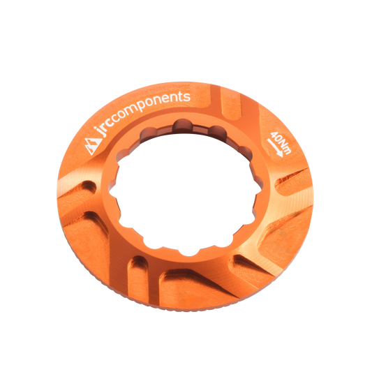 Orange, Kizuna aluminium centrelock disc rotor lockring, internal spline