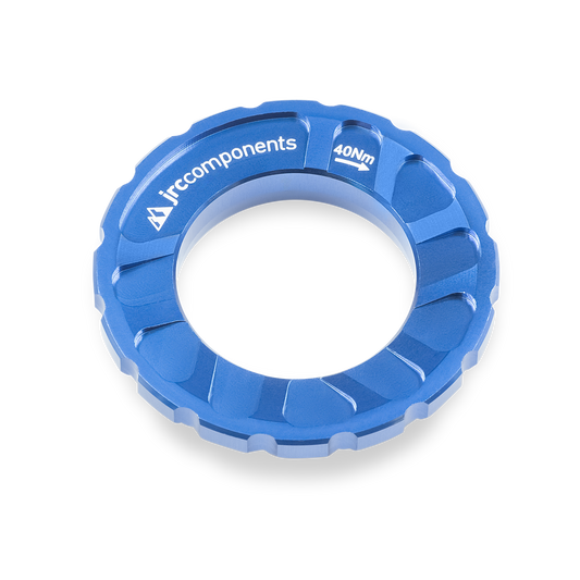 Blue, Kizuna aluminium centrelock disc rotor lockring, external spline