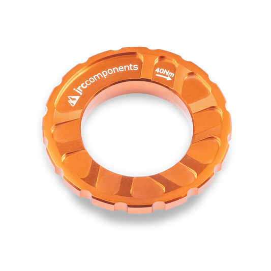 Orange, Kizuna aluminium centrelock disc rotor lockring, external spline