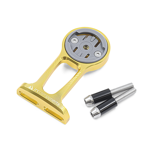 Gold, lightweight anodised aluminium Stem Out Front computer mount for Wahoo