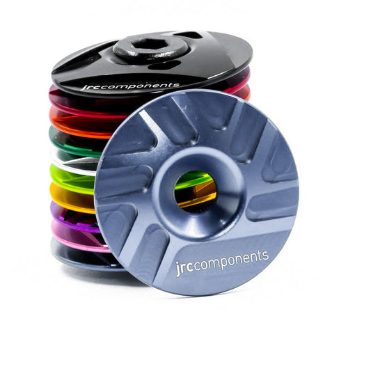 Gunmetal, lightweight, aluminium Ahead stem top cap with sleek pathway design
