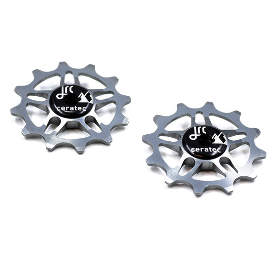 Gunmetal, lightweight aluminium 12 tooth pulley wheel set for bicycles, compatible with SRAM Rival, Force and Red AXS