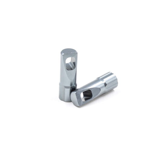 Gunmetal grey, ultra-lightweight aluminium valve cap set for Presta valve types for road and mountain bikes